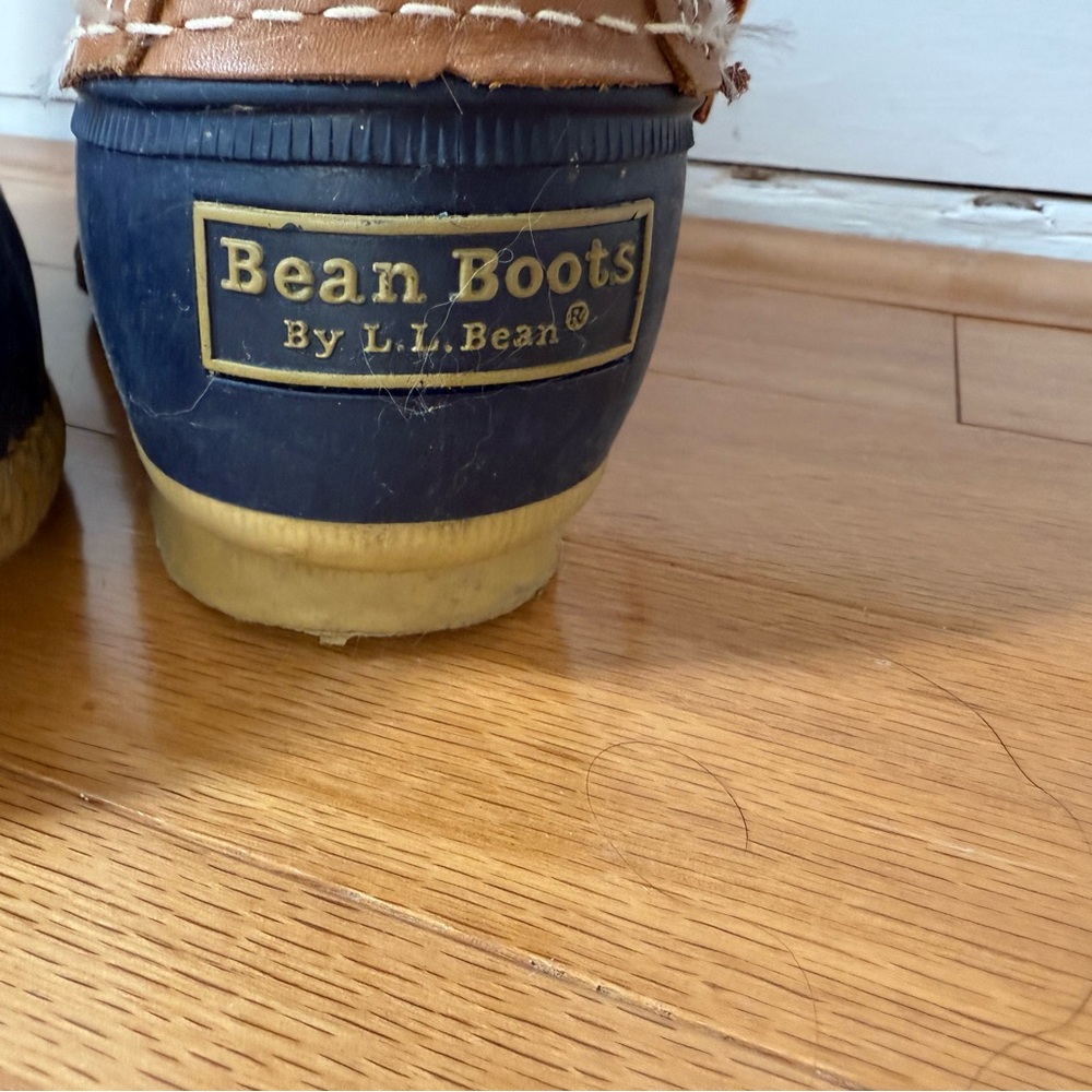 L.L. Bean Bean Boots in Navy and Tan